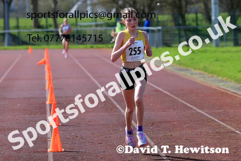 Girls Under-15s Young Athletes 5k, 2026 Northern Mens 12 and Womens 6 Stage Road Relays and Young Athletes 5k, Sheepmount Stadium, Carlisle. Photo: David T. Hewitson/Sports for All Pics